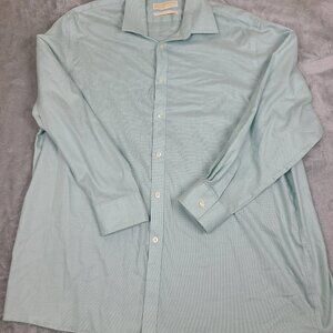 MICHAEL‎ KORS Men's Regular Fit Dress Shirt 17 1/2 32/33 Green Purple Plaid